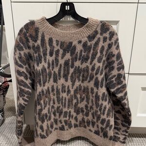 Rails Leopard Print Sweater - Brown and Black